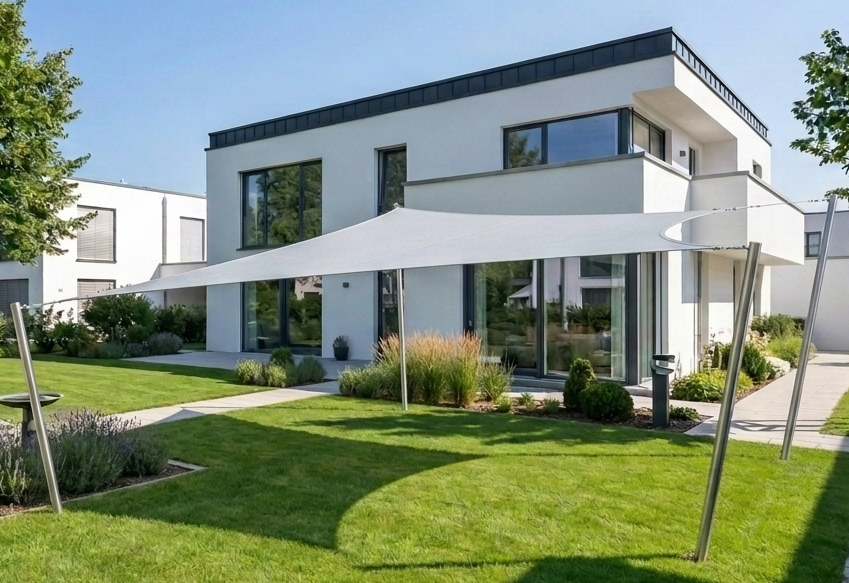 CARAVITA Summerday Sonnensegel als textile Beschattung für Garten und Terrasse