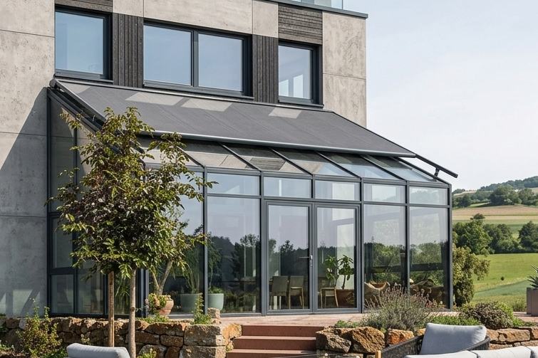 Wintergartenmarkise für Glasdach und Terrassenüberdachung