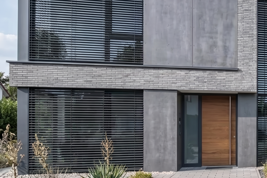 Sonnenschutz mit Raffstoren für moderne Fassade von MERPAL
