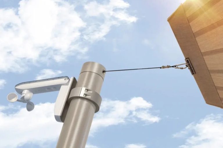 Wind und Sonnensensoren für automatische Sonnensegel Steuerung
