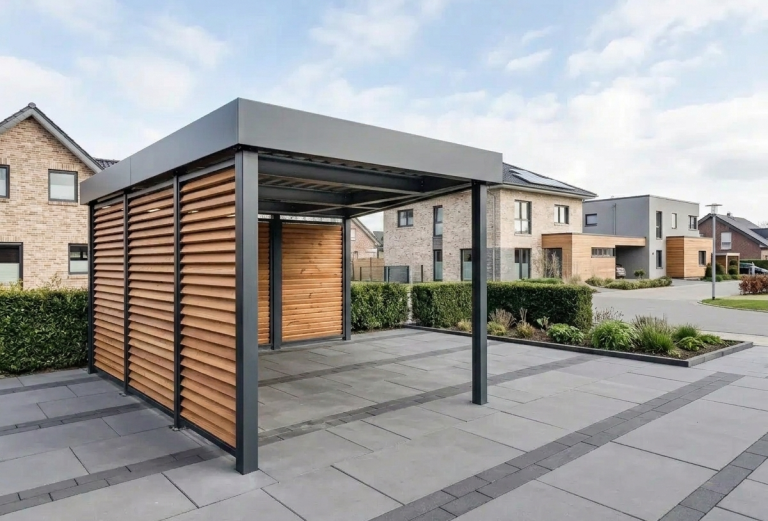 Einzelcarport aus Metall nach Maß für ein Fahrzeug