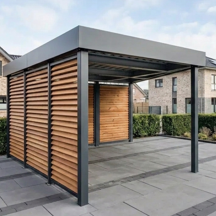 Carport schützt Fahrzeug vor Regen Schnee und Wetter