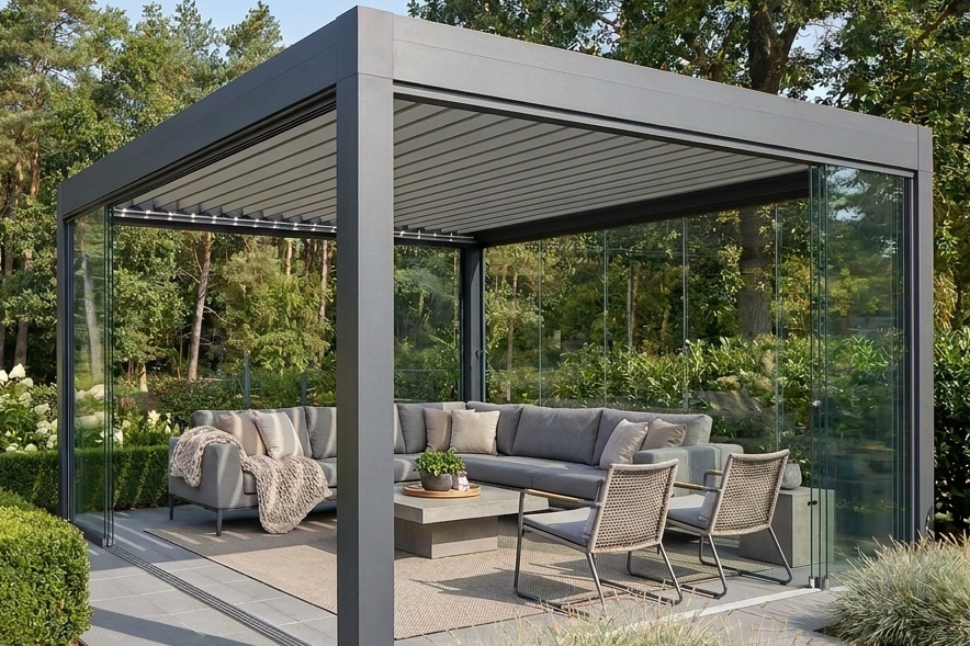 Pergola mit Lamellendach im Raum Harz und Göttingen