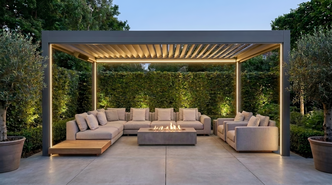 Outdoor Living Pergola mit Lounge Bereich