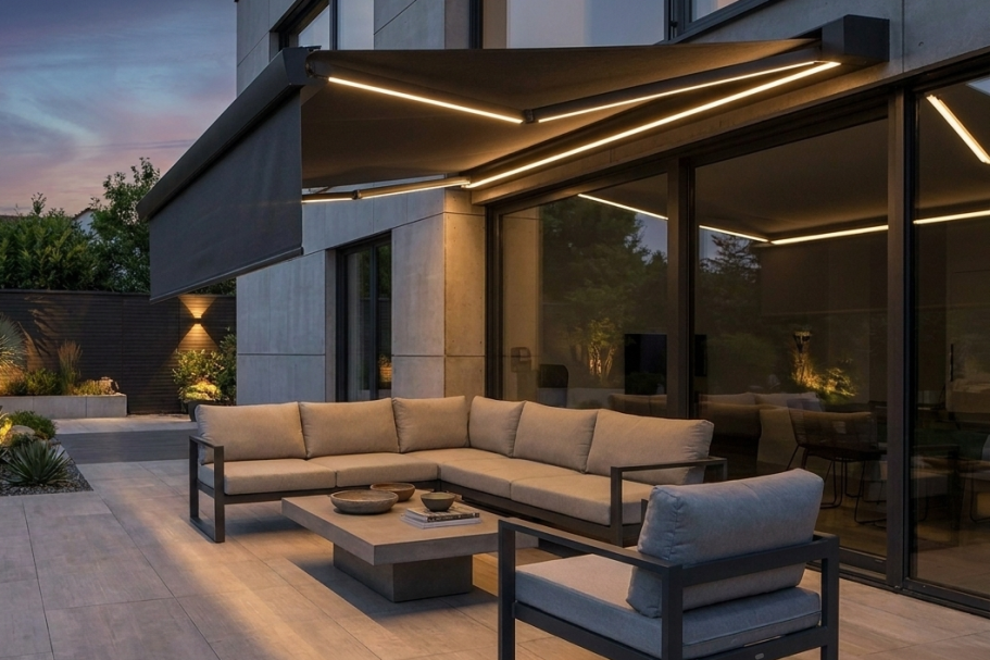 Kassettenmarkise für moderne Terrasse und Balkon