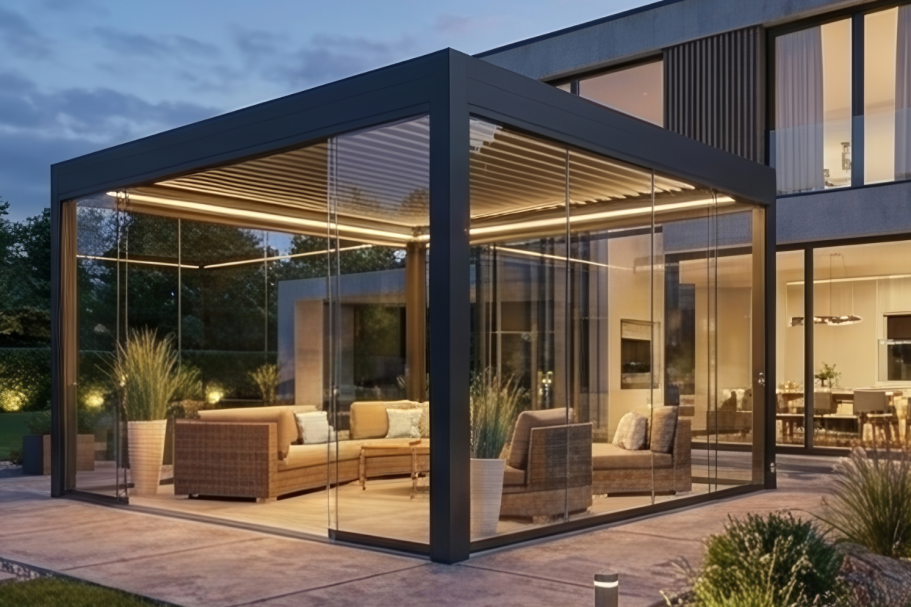 Outdoor Living Pergola mit Lamellendach von MERPAL