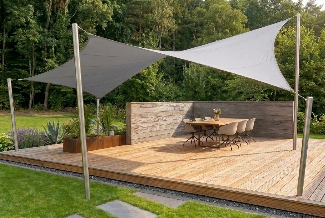CARAVITA All Season Sonnensegel als feste Beschattung für Terrasse und Außenbereich