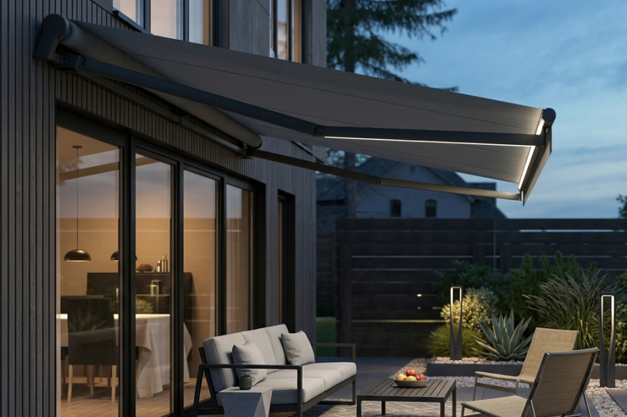 Gelenkarmmarkise auf der Terrasse
