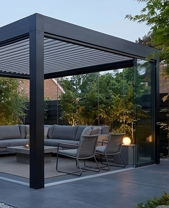 Lamellendach verbindet Design Funktion und Wetterschutz für Terrasse